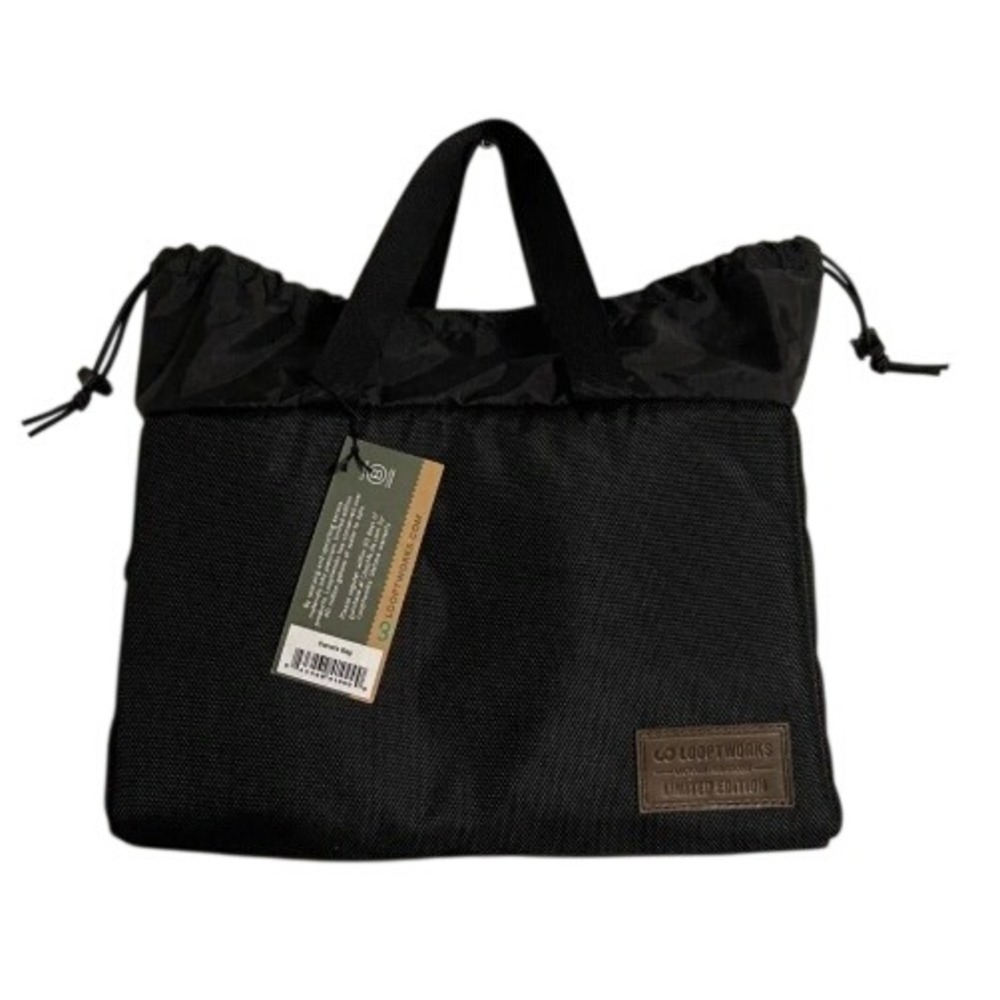 NWT Looptworks Limited Edition Upcycled Camera Bag Padded Insert Black Blue NEW